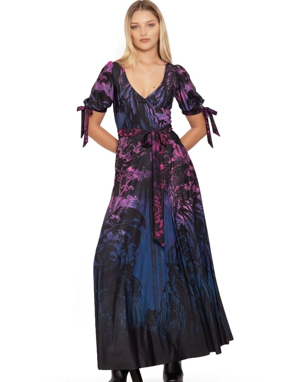 NWT Blackmilk Hokusai’s Waterfalls Dress Japanese Gothic Boho Fantasy Maxi XS
